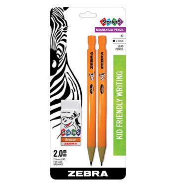 Zebra 52802 Cadoozles Starters Mechanical Pencil 2.0mm #2 2pk w/Eraser