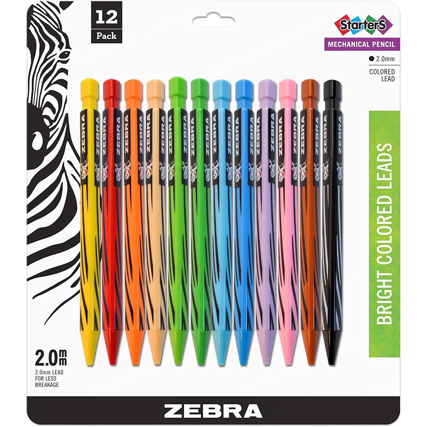Zebra 52812 Cadoozles Starters Colored MP 2.0mm Assorted 12pk