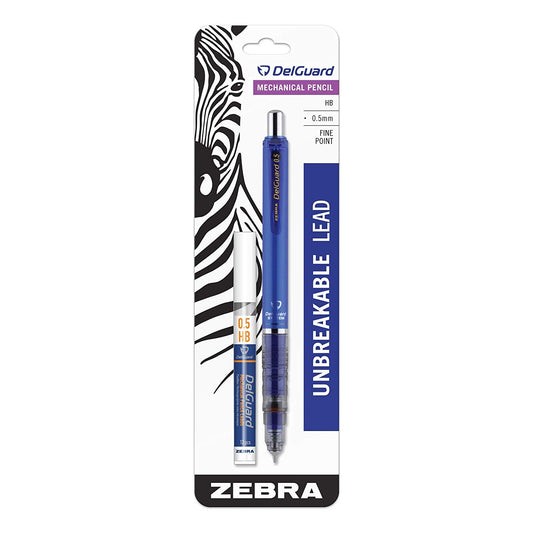 Zebra 58621 Delguard Mechanical Pencil 0.5mm Blue 1pk with Bonus Lead