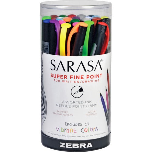 Zebra 67117 Sarasa Fineliner Pen 0.8mm Assorted 24pc Cup Display