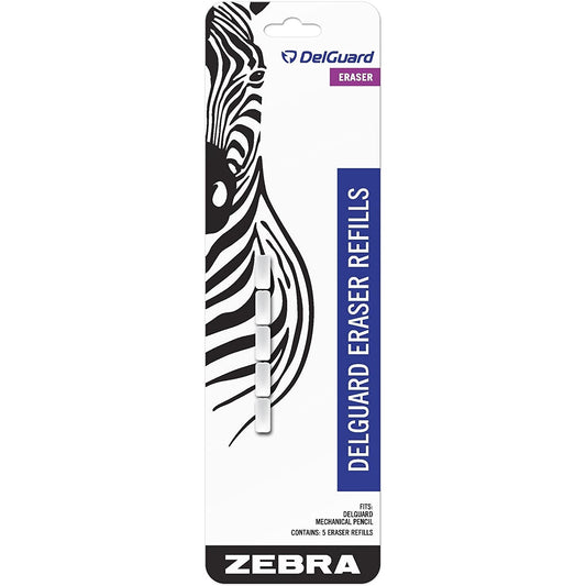Zebra 83225 Delguard Mechanical Pencil Eraser Refill 5pk