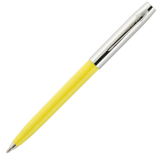 Fisher Space Pen Plastic Barrel Cap-O-Matic Yellow, Chrome Cap