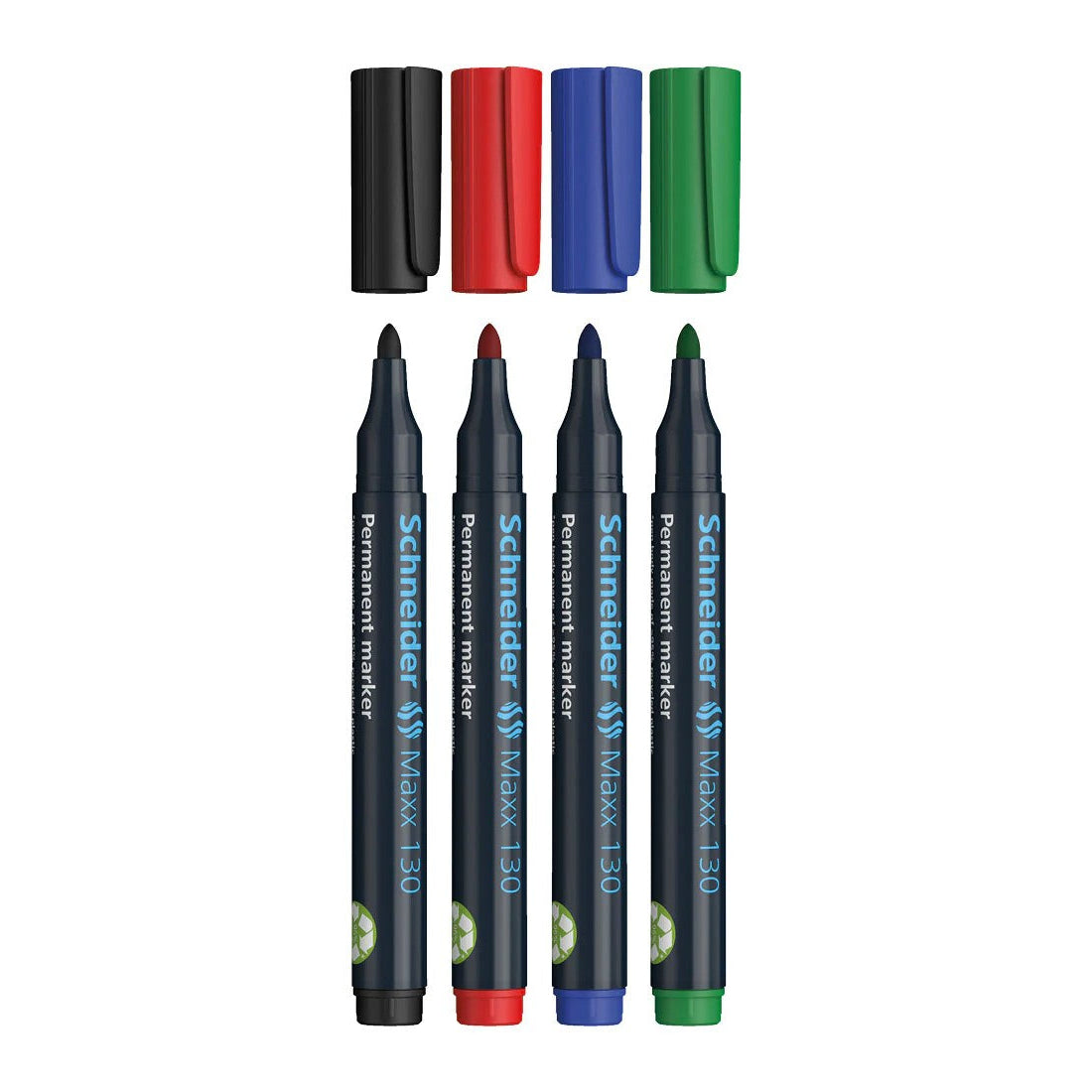 SCHNEIDER MAXX 130, MARKER, WALLET 4 X ASSORTED (BLACK, RED, BLUE, GREEN)