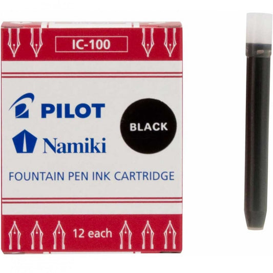 Namiki Ic-100 Fountain Ink Cartridge, Black 12Pk