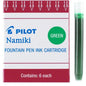 Namiki Ic-50 Fountain Ink Cartridge, Green 6Pk