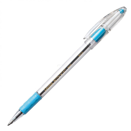 Pentel Rsvp Ball Point Pen, Med Sky Blue
