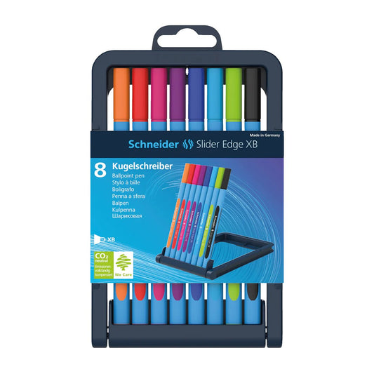 SCHNEIDER SLIDER EDGE, BALLPOINT PEN, CASE STAND X 8, XB