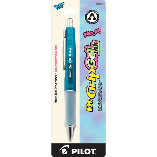 Pilot Bdgg7 Dr. Grip Neon Gel-Rollerball, Fine, Electric Blue Barrel