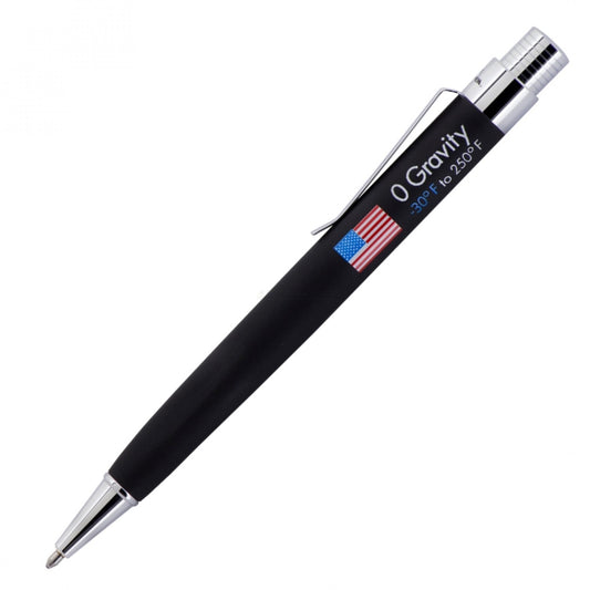 Fisher Black Zero Gravity Space Pen W/ U.S. Flag Imprint