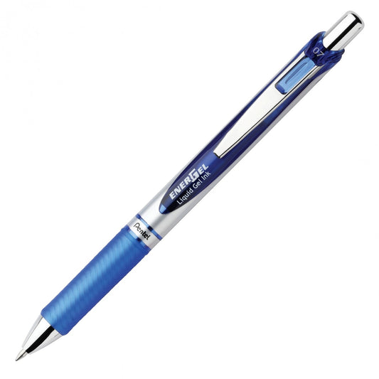 Pentel Energel Delux Rtx Retract Refillable Liq Med Metal Tip3.19, Blue