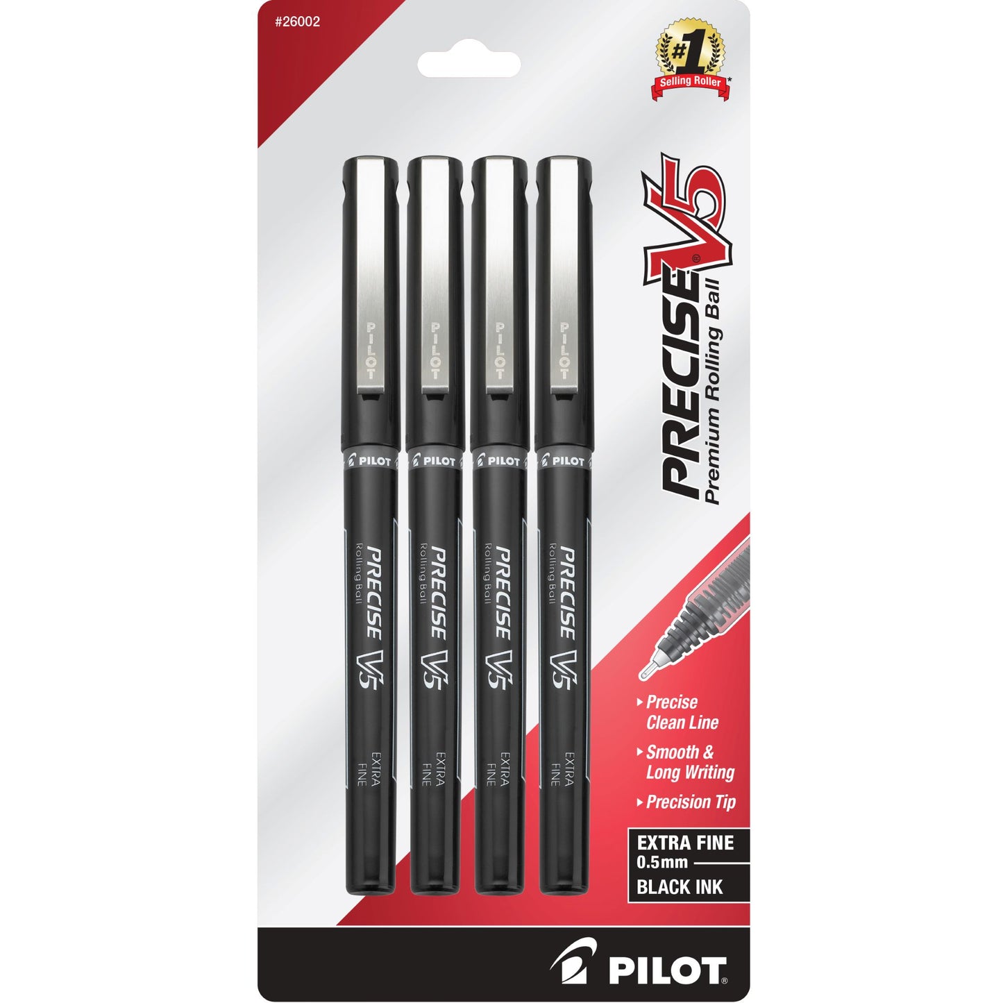 Pilot 26002 Precise V5 Rolling Ball 4 Pack