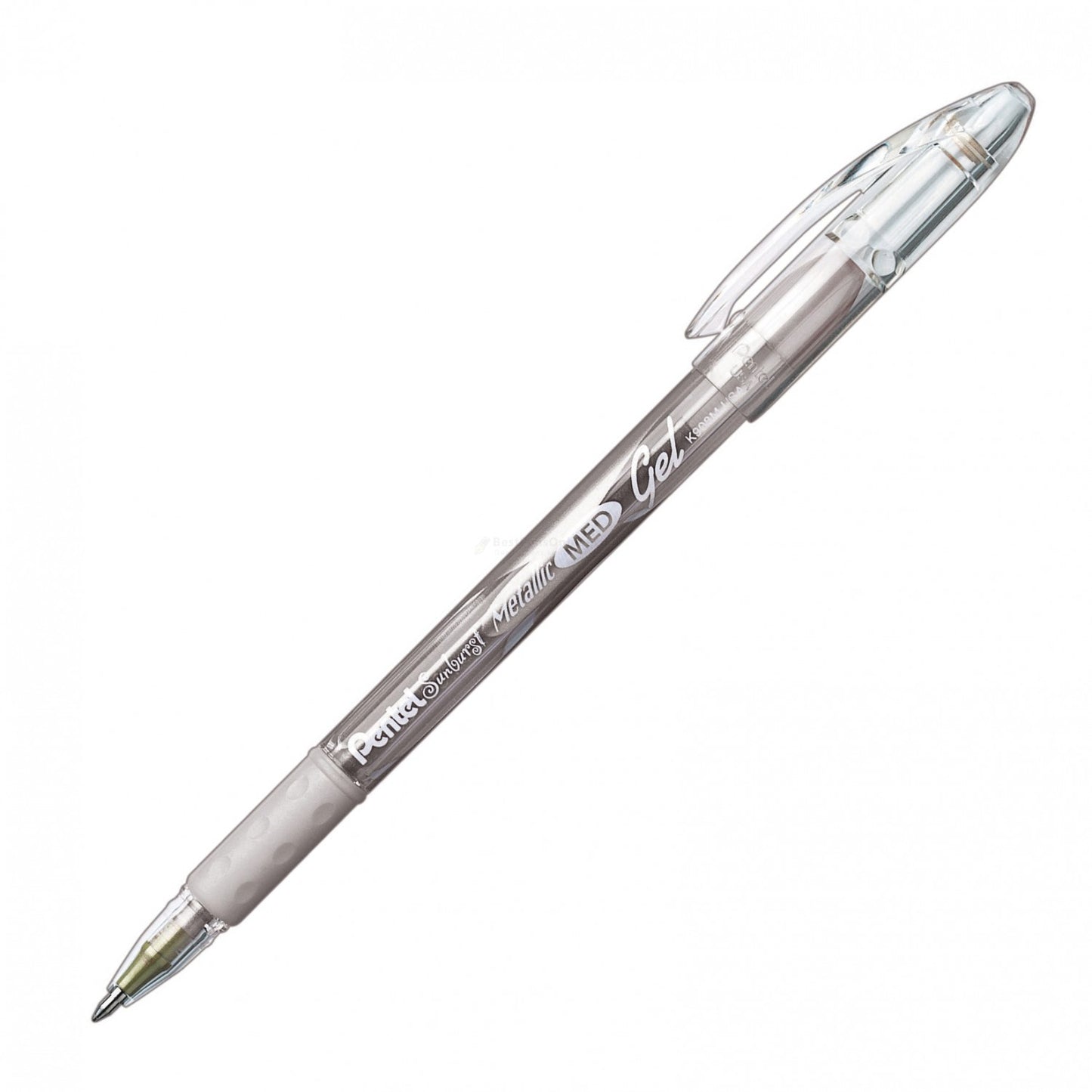 Pentel Sunburst Gel Ink Roller- Med Silver