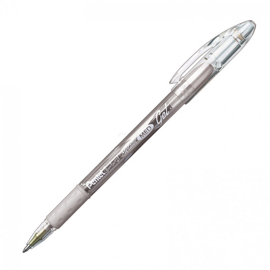 Pentel Sunburst Gel Ink Roller- Med Silver