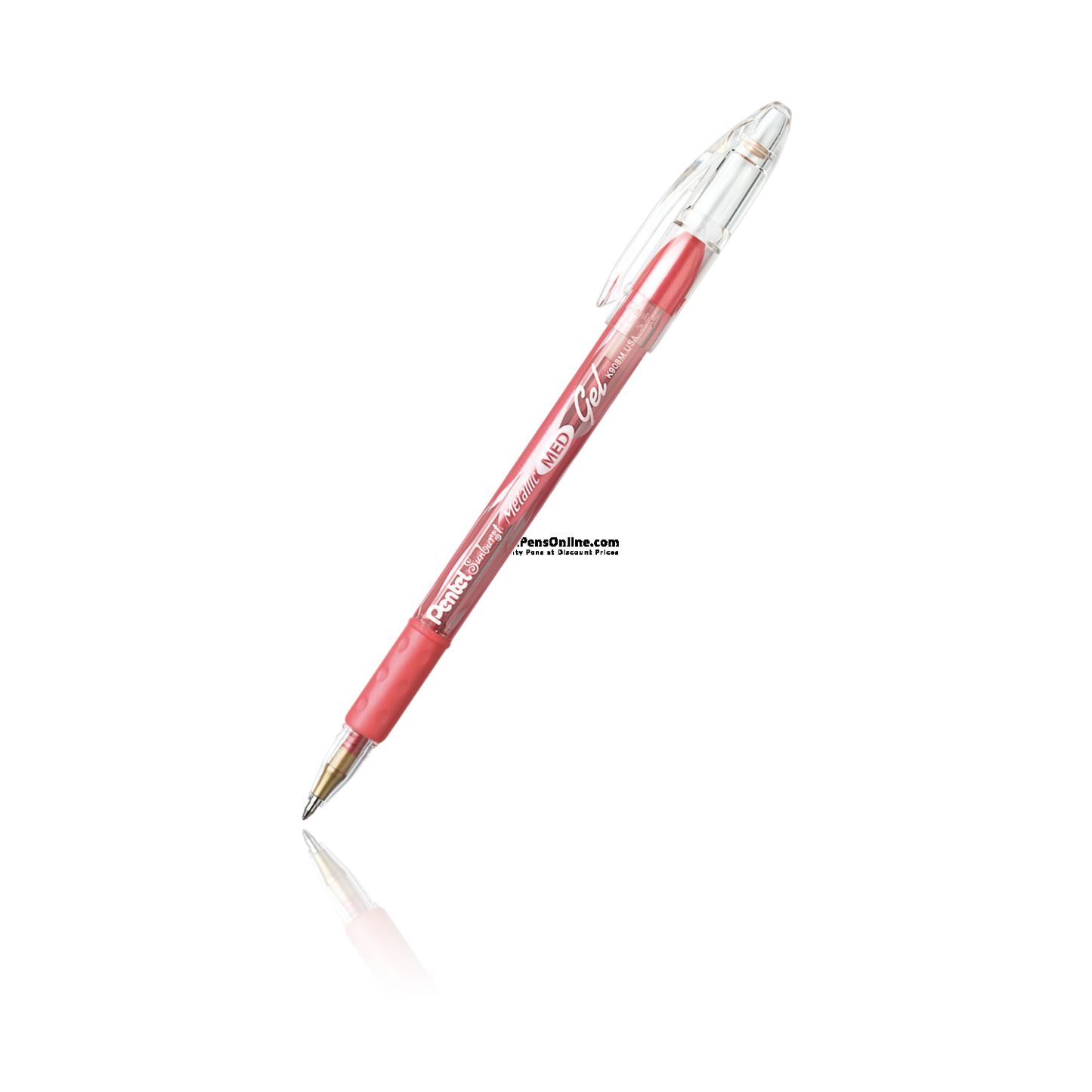 Pentel Sunburst Metallic Gel Ink Roller- Med Red