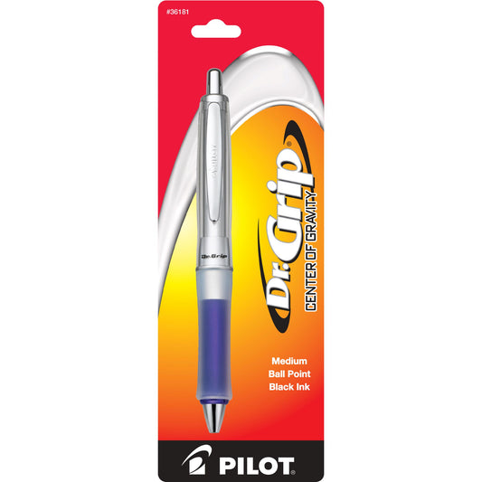 Pilot 36181 BDGCG Dr Grip Center of Gravity Retractable Ball Point, Blue Grip, Med Pt