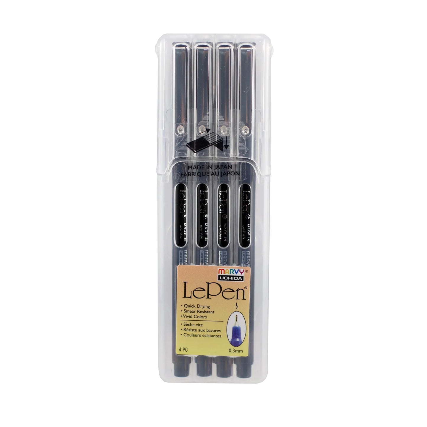 Marvy 4300-4B Le Pen, 0.3mm, 4pc Set Black