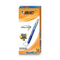 BIC Velocity Easy Glide Ballpoint Pen, Retractable, Medium 1 Mm, Blue Ink, Translucent Blue Barrel, Dozen