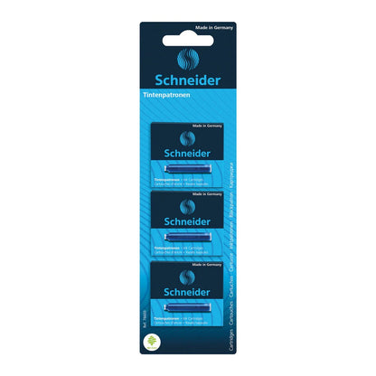 SCHNEIDER INK CARTRIDGE, PACK OF 3 BOX, 6 CARTRIDGES/BOX, BLUE