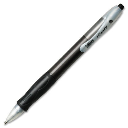BIC Velocity Easy Glide Ballpoint Pen, Retractable, Medium 1 Mm, Black  Dozen