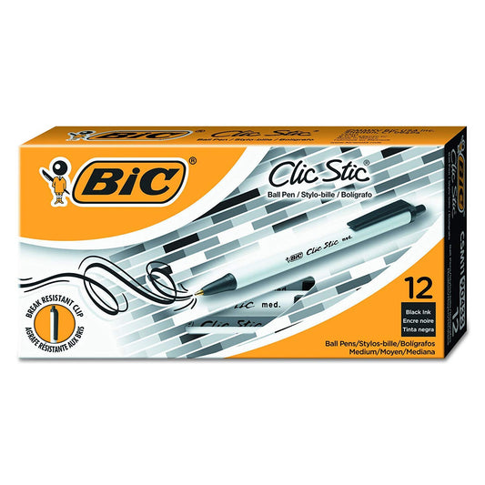 BIC Clic Stic Medium Point (1.0mm) Dozen Box