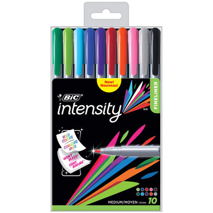 BIC Intensity Fineliner Medium Tip (0.7mm) 10-Count Reusable Pack