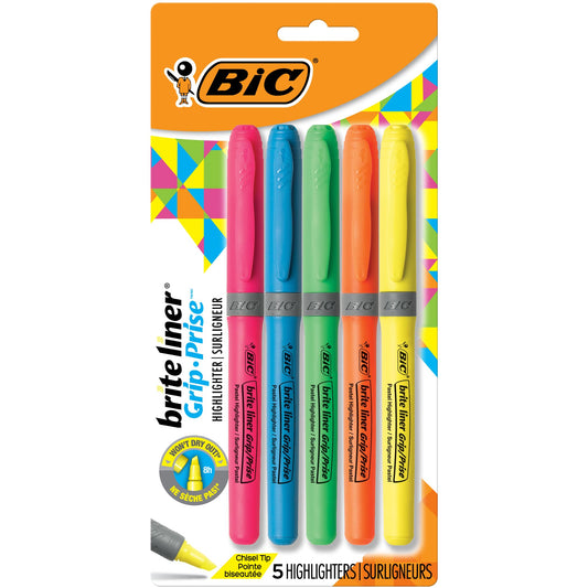 BIC Brite Liner Grip Pocket Highlighter