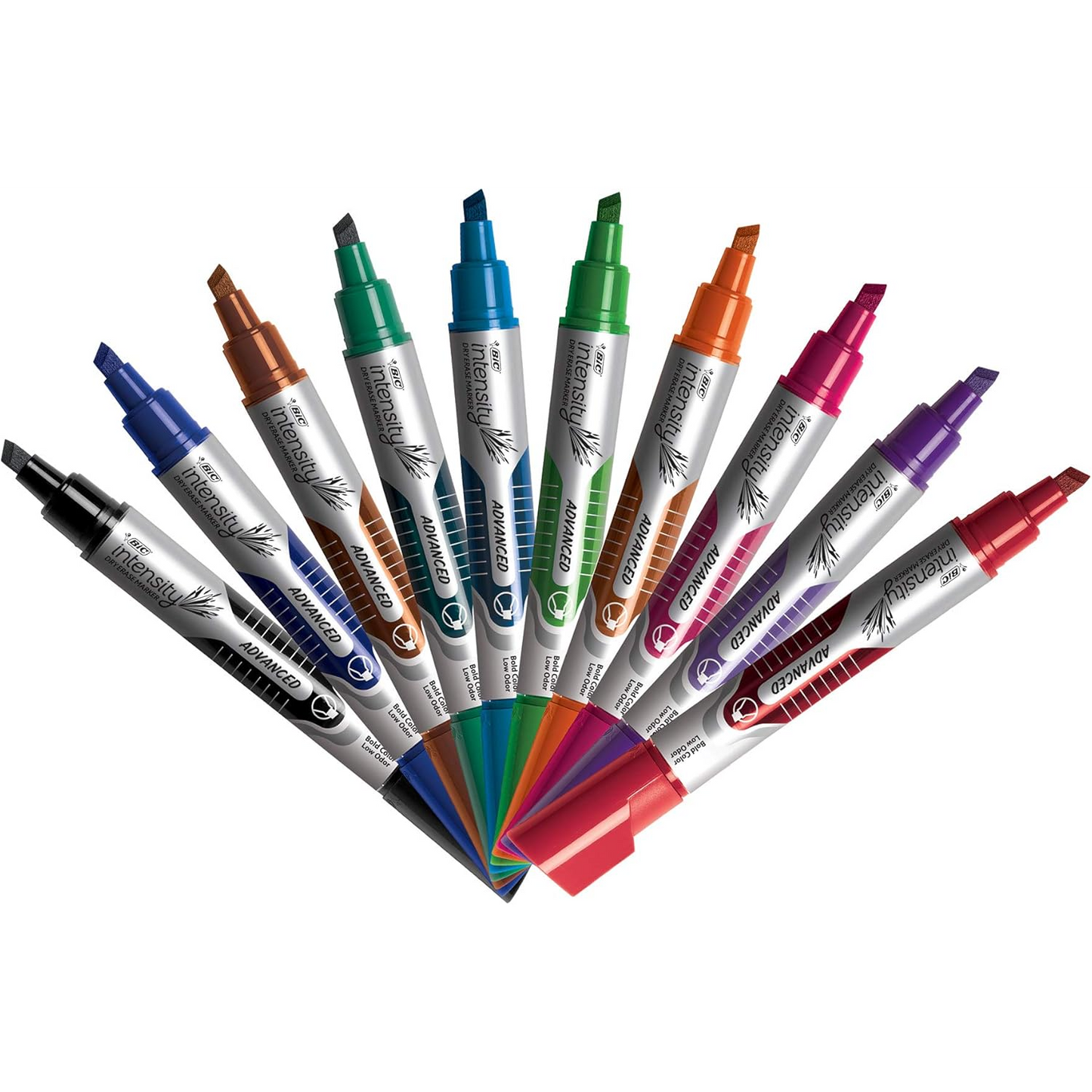 BIC Intensity Advanced Dry Erase Marker Tank Chisel Tip 12-Pack Blister