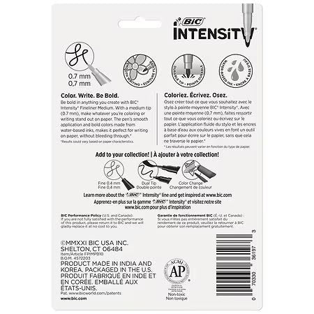 BIC Intensity Fineliner Medium Tip (0.7mm) 10-Pack Blister