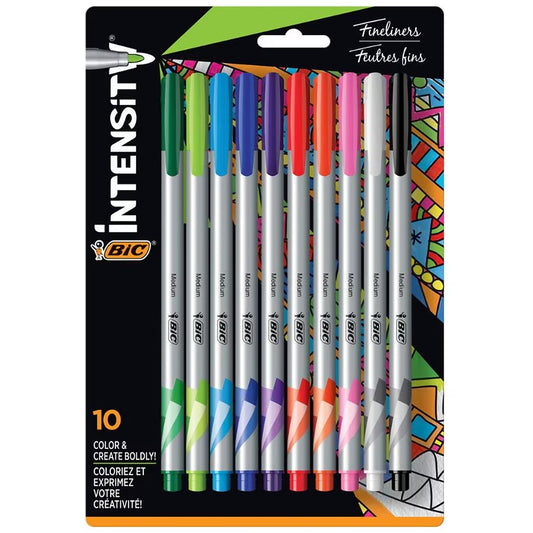 BIC Intensity Fineliner Medium Tip (0.7mm) 10-Pack Blister