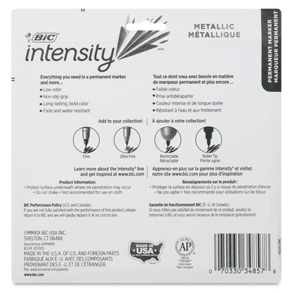 BIC Intensity Permanent Marker Metallic Ultra Fine Point 8-Pack Blister