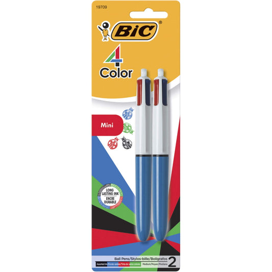 BIC 4-Color Mini Medium Point (1.0mm) 2-Pack Blister