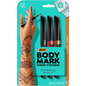BIC BodyMark Tattoo Marker Henna 3-Pack Blister Henna (Black, Brown, Red)