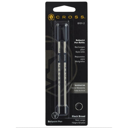 Cross 8101-2 Refill, Ballpoint Broad Black 2 Pk