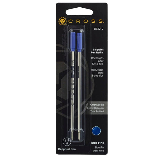 Cross 8512-2 Refill, Ballpoint Fine Blue 2 Pk