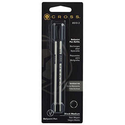 Cross 8513-2 Refill, Ballpoint Medium Black 2 Pk
