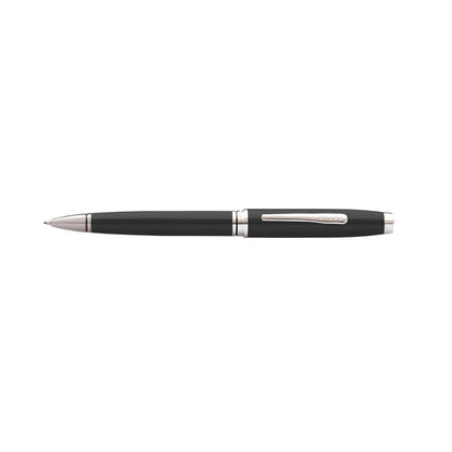 Cross Bailey™ Black Lacquer w/Stainless Steel Medium Nib Fountain Pen & Ink Bottle