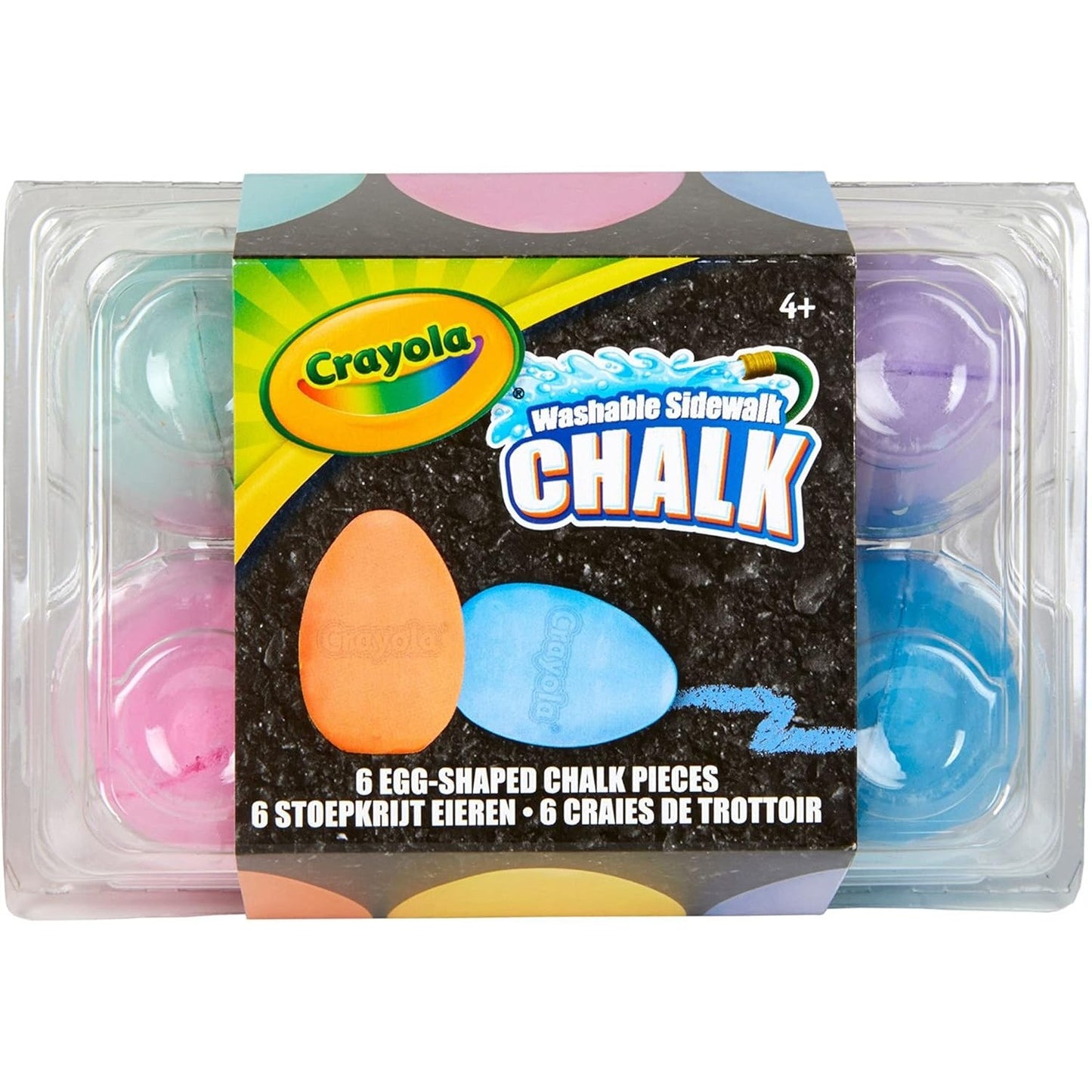 Crayola 51-2051 6 ct. Egg-Shaped Washable Sidewalk Chalk