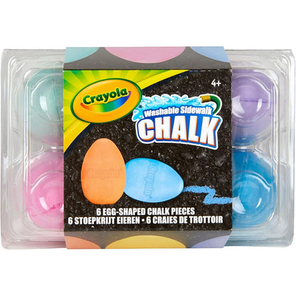 Crayola 51-2051 6 ct. Egg-Shaped Washable Sidewalk Chalk