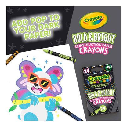 Crayola 52-3463 24 ct. Bold & Bright Construction Paper Crayons