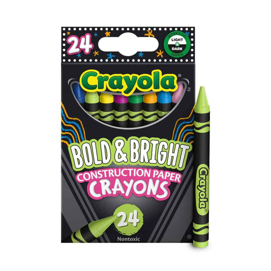 Crayola 52-3463 24 ct. Bold & Bright Construction Paper Crayons
