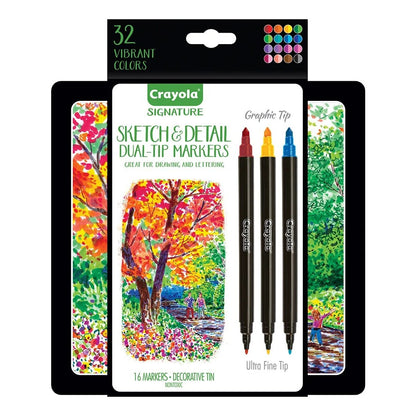 Crayola 58-6511 Signature, 16 ct. Sketch & Detail Dual-Tip Markers