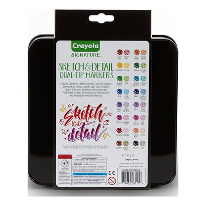 Crayola 58-6511 Signature, 16 ct. Sketch & Detail Dual-Tip Markers
