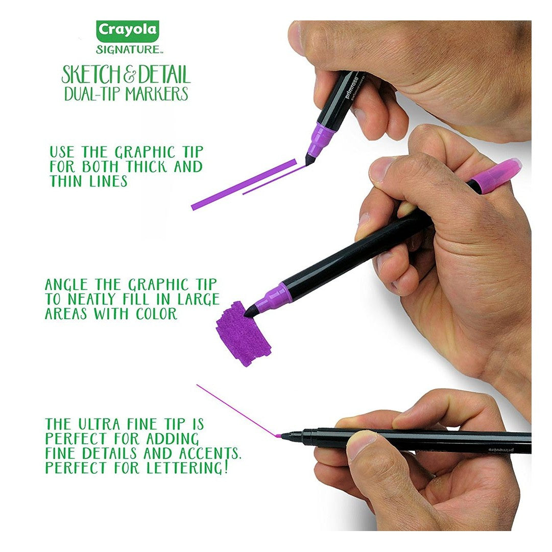 Crayola 58-6511 Signature, 16 ct. Sketch & Detail Dual-Tip Markers