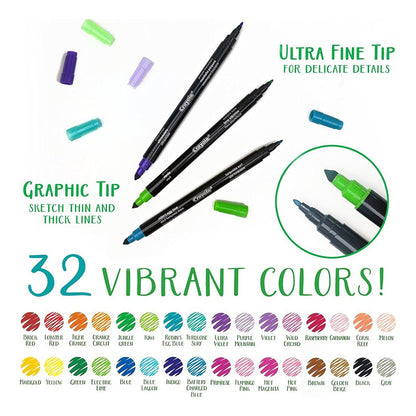 Crayola 58-6511 Signature, 16 ct. Sketch & Detail Dual-Tip Markers