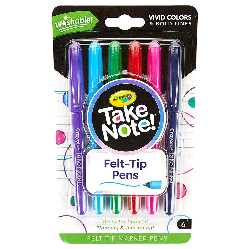Crayola 58-6532 6 ct. Take Note! Ultra-Fine Washable Felt-Tip Marker Pen