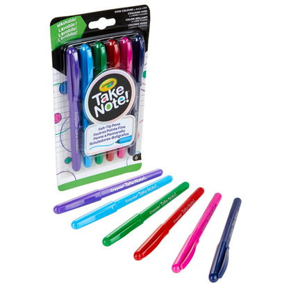 Crayola 58-6532 6 ct. Take Note! Ultra-Fine Washable Felt-Tip Marker Pen