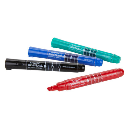 Crayola 58-6543 4 ct. Take Note! Broad Line Dry-Erase Markers, Colored