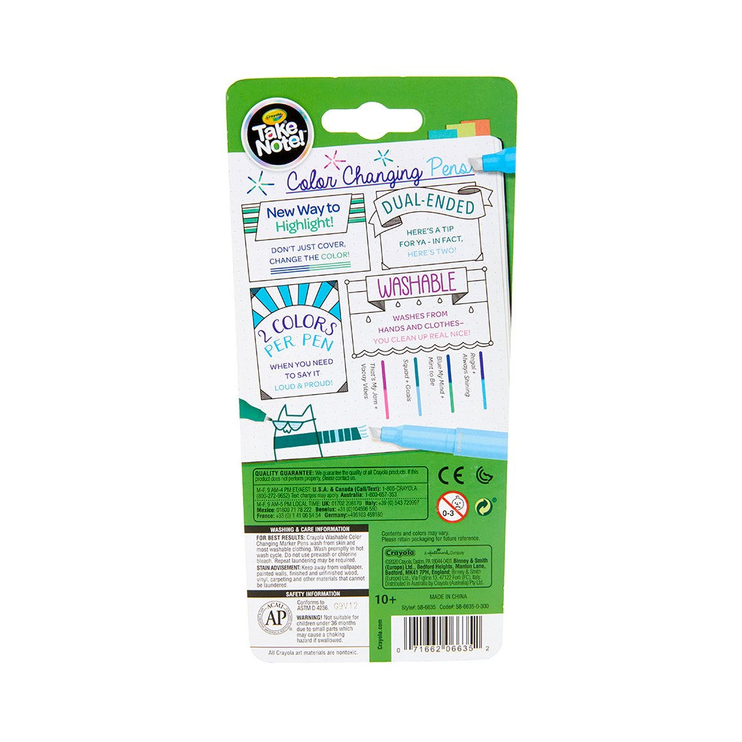 Crayola 58-6635 4 ct. Take Note! Color Changing Pens