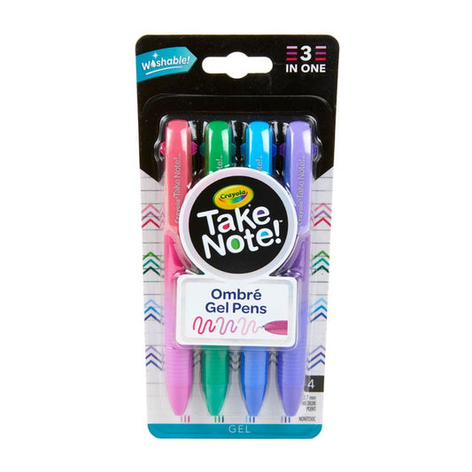 Crayola 58-6637 4 ct. Take Note! Ombre Washable Gel Pens