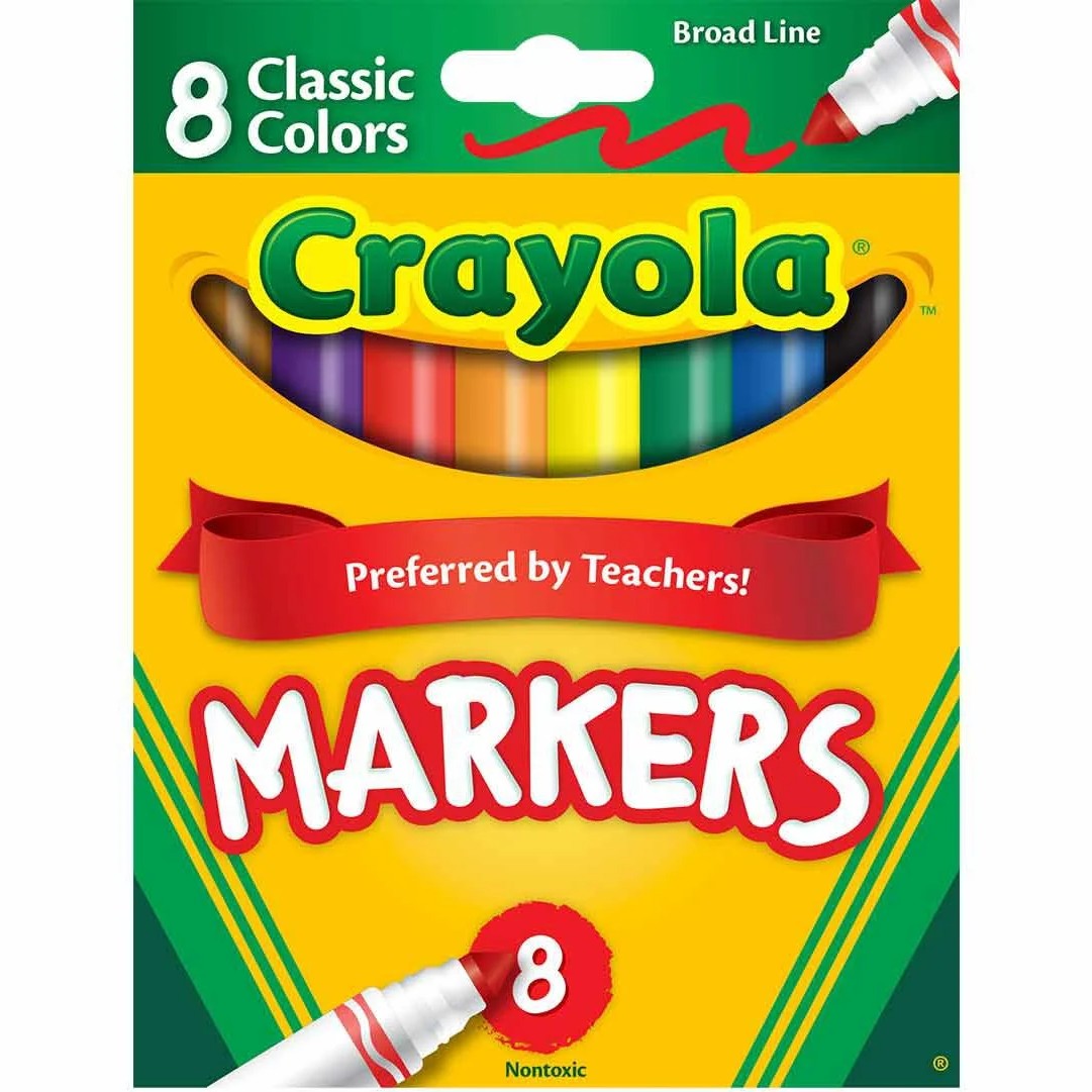 Crayola 58-7708 8 ct. Classic, Broad Line, ColorMax Markers